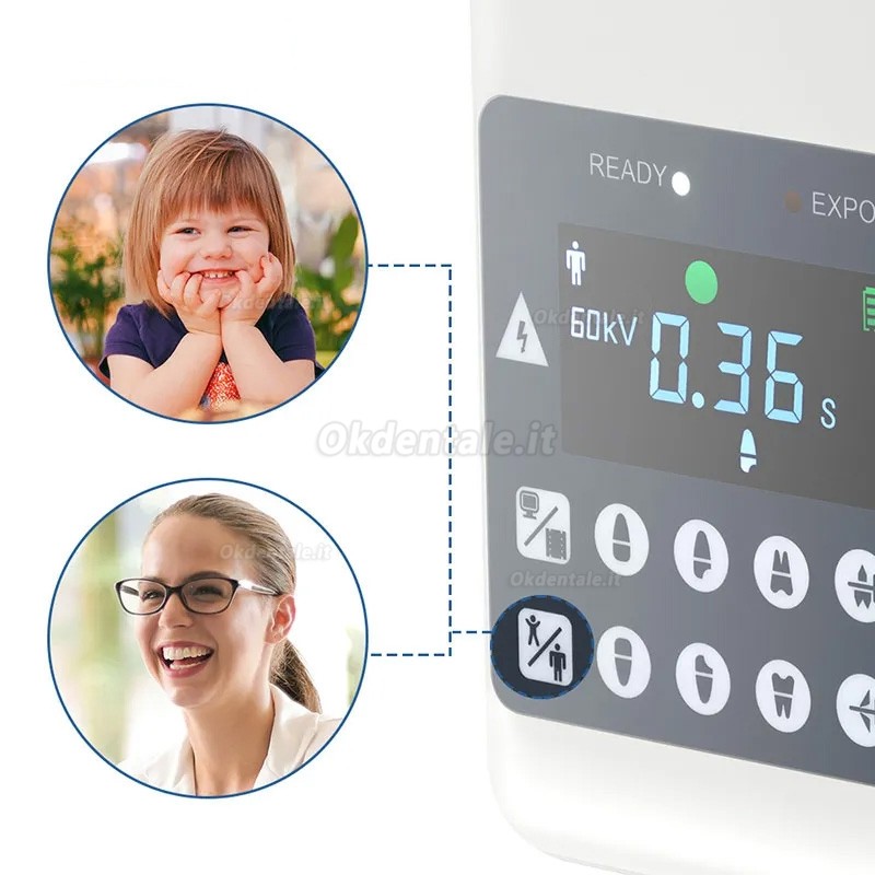 Apparecchio radiologico portatile dentale (schermo integrato) + Sensore rvg dentale senza fili iRay Pluto 0002XW